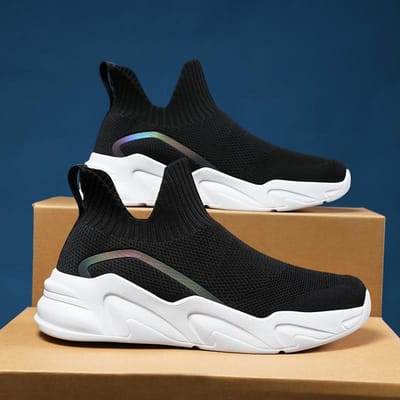 Heren Hardloopschoenen Grote Maat Mesh Sport Platte Comfortabele Gym Joggen Wandelschoenen Zomer Lichtgewicht Tennissneakers voor Man 36 zwart witte kleur