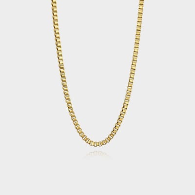 Box Ketting 3 mm - Gouden Schakelketting - 60 cm lang - Ketting Heren - Olympus Jewelry