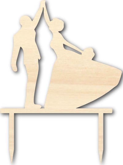 Houten caketopper / taarttopper - Bruidspaar feest - Taart / Cake topper op bestelling gemaakt