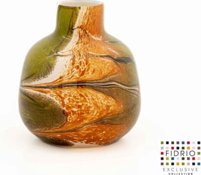 Fidrio INDIAN SUMMER - Design vaas Turin - glas - mondgeblazen bloemenvaas - hoogte 20 cm