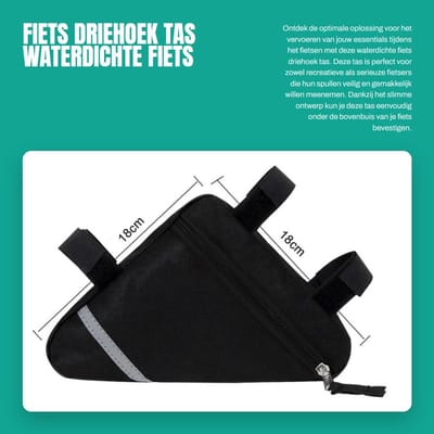 Dailygoods- Driehoek Tas Waterdicht - Fiets Frametas - Reflecterende Decoratie - Ergonomisch Ontwerp - Snelsluitingssysteem - 18x18x4 cm - Fietsframe Tas