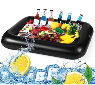 longziming -Opblaasbaar Drijvend Dienblad - Zwembad Drankhouder - Voor Drankjes & Snacks - Duurzaam Waterbestendig PVC - Ideaal Voor Zwembad & Strand - 1 Stuk
