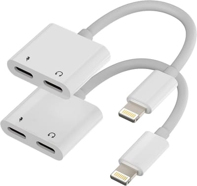 2-in-1 Snelle Oplader en AUX Kabel Adapter voor iPhone en iPad - Geschikt voor iPhone 14, 13, 12, 11 Pro Max, 7, 8 Plus, X, SE, XS, XR, iPad Air - Pack van 2