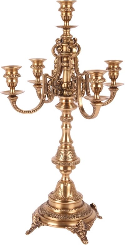 Baroque - Kandelaar - Kandelaar 53 cm - Goud - Brass - 53x31x31 - Brass