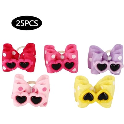 25 Pièces Animal de Compagnie Multicolore Nœud Papillon Nœuds Accessoires de Toilettage pour Chat Chien Moyen Petit pink
