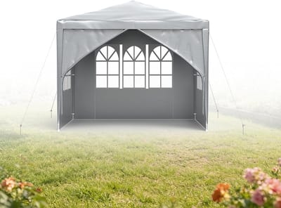 Partytent Waterdicht - Paviljoen Tuin - Feestelijke Bijeenkomst - Afneembare Zijwanden - 3 x 3 Meter - Grijs