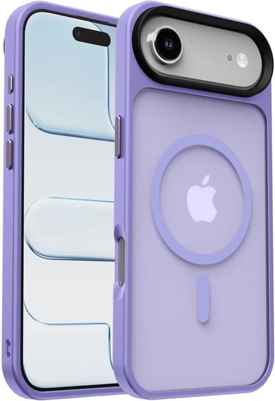 Hoesje Geschikt voor iPhone Air - Compatibel met MagSafe - Matte Beschermhoes - Back Cover met Magneet - Paars