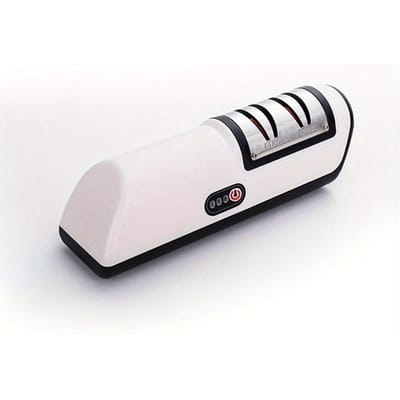 1PC Volautomatische Elektrische Messenslijper - Snelle en Efficiënte Keukenhulp voor het Slijpen van Messen M white