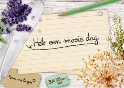 Set van 5 Luxe kaarten - Heb een mooie dag - Meer Leuks - Wenskaart met envelop - Verjaardagskaart - Dubbele kaart