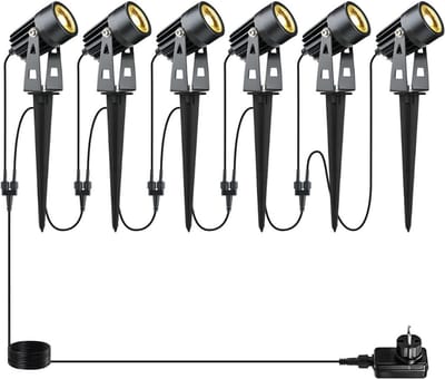 Thuys – 6 Stuks Tuinverlichting Met Grondpen – LED Tuinspot Warm Wit – COB LED Tuinlamp Aluminium
