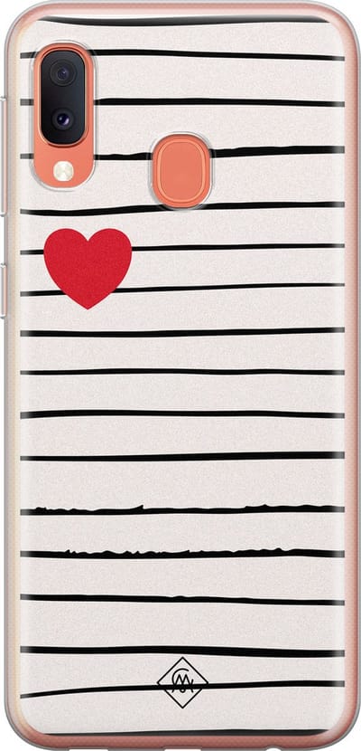 Casimoda® hoesje - Geschikt voor Samsung A20e - Heart Queen - Backcover - Siliconen/TPU - Roze
