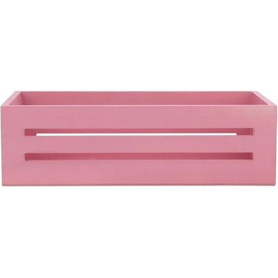 12.99 X 6.1 X 3.94in Houten Opbergmand Multifunctionele Roze Opbergkrat Doos voor Badkamer pink