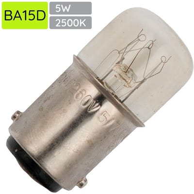 Signaallamp Ba15d 130V 5W - 38 mAh - Per stuk - T16 Gloeilamp Ø16mm - 35mm - 2500K - Dimbaar