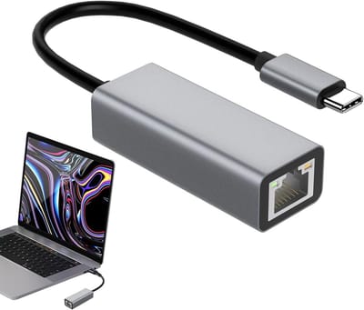 Netwerkadapter - LAN adapter - Stabiel Internet - Driverloos - 5.9 cm - Grijs