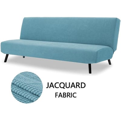 Slaapbankhoes Poolvlies Stof voor Woonkamer Bankhoes Stretch Overtrekken Elastische Stretch Armloze Slaapbankhoes voor Thuis M Size