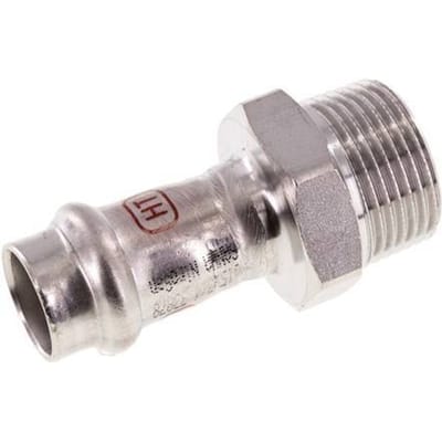 Perskoppeling - 15mm Persmof & R 3/4'' Buiseinde - RVS