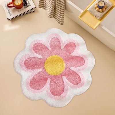 Hoge Hygroscopische Badkamer- en Douchemattens, Vloerkleed voor Badkamer, Keuken en Woonkamer, 40 x 40 cm (Roze)