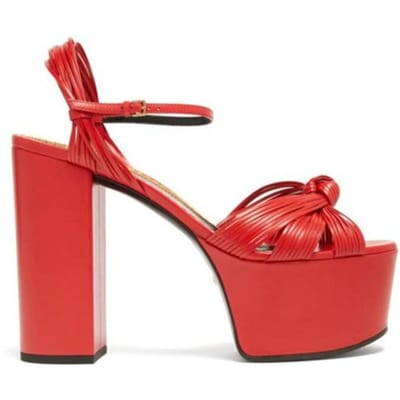 Marque Défilé Femmes Taille 34 -43 Sandales Été Robe Fête Mariage Chaussures Mariée Sexy Talon 12cm Plateforme Nœud Amour Talons Hauts 39 red