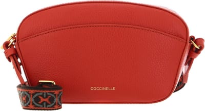 COCCINELLE Leren Schoudertas Enchanteuse Mini Bag Grained Leather Tangerine Oranje