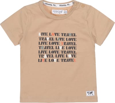 Dirkje jongens T-shirt beige met tekst - maat 62