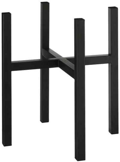 Mica Decorations - bloempot plantenpot standaard / verhoger - zwart - B37.5 x H39.5 cm - metaal
