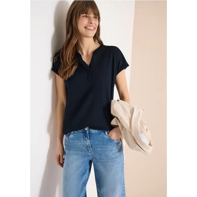 Shirt met gespleten hals in tuniekstijl
