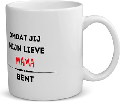 Akyol - omdat jij mijn lieve mama bent koffiemok - theemok - Mama - lieve moeder - moeder cadeautjes - moederdag - verjaardag - geschenk - kado - 350 ML inhoud