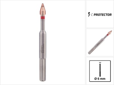 Fijnkeramische tegelboor C PROTECTOR D.6mm ALPEN