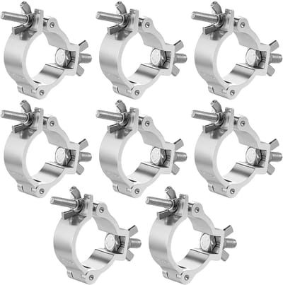 8 stuks klem voor podiumverlichting, Truss Clamp 28-35 mm, klemmen voor podiumverlichting, haken van aluminiumlegering voor traversen truss klem draagvermogen 80 kg voor standaard schijnwerpers