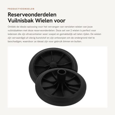 Dailygoods- Vuilnisbak Reserveonderdelen - 2 Stuks Afvalcontainerrollen - Kunststof - Beweegbare Wielen - Duurzaam - Eenvoudige Mobiliteit - Afvalcontainerwielen