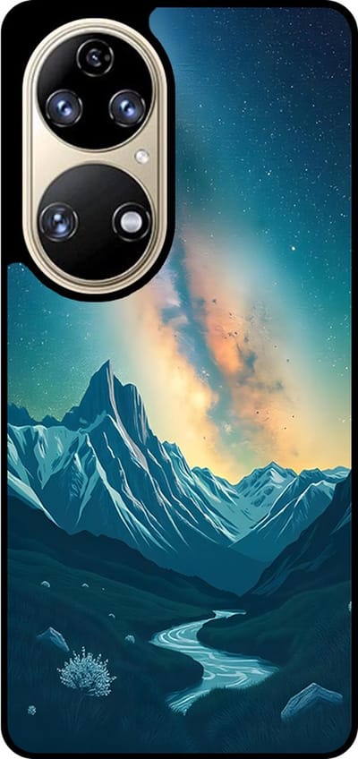 Smartphonica Telefoonhoesje Geschikt voor Huawei P50 met Sterrenhemel Opdruk - TPU Backcover Case With Space And Milkyway Design geschikt voor Huawei P50