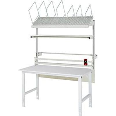 Rau verpakkingstafelsysteem 03 Werktafel serie Tom, B 2000 x D 1000 x H 760-1080 mm, melamine blad, tot 500 kg