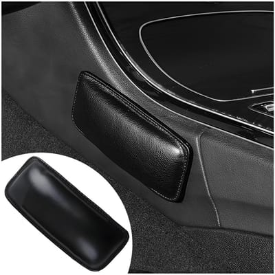 Dailygoods- Armleuningskussen 2 stuks - Universeel Kniekussen - Zacht PU-leer - Auto Kniesteunpad - Middenconsole Kussen - 18x8x3cm