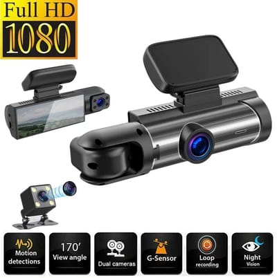 Auto Dashcam - Rijcamera Recorder - Veilige Ritten - Dubbele Camera Opname - 1080P HD - Zwart