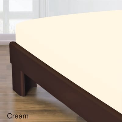 Homéé® Hoeslaken Katoen ecru 90x200 +30 cm eenpersoons bed - gladde 100% Katoen - Perfecte pasvorm