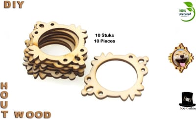 Bob Online ™ - 10 Stuks - Ovaal Houten Fotolijst (Hollowed Out) - Natuurlijke Houten Craft Ovaal Fotolijst – Oval Wooden Craft DIY Frames – Scrapbooking en Kaarten Maken Houten Accessoires – Houten Hobby Fotolijst – Doe-het-zelf Houten Fotolijsten