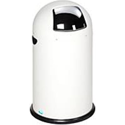 VAR afvalbak, 22 l, stalen binnenemmer, metalen handvat, wit