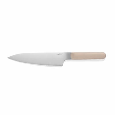 BergHOFF Home Elements Koksmes 19,6 cm – Chefmes & Wiegemes voor Groenten, Vlees & Kruiden – Vlijmscherp RVS, Ergonomisch Handvat & Vaatwasbestendig Mes – Sand