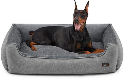 Feandrea - Hondenmand - Hondenbed met Verhoogde Randen - Afneembare en Wasbare Hoes - Antislip Onderkant