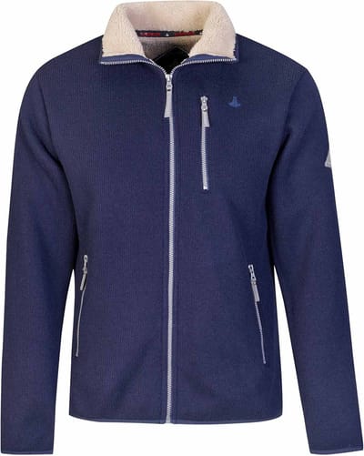 BJØRNSON Brage Gebreid Wintervest Heren - Teddy Gevoerd - Maat 2XL - Donkerblauw