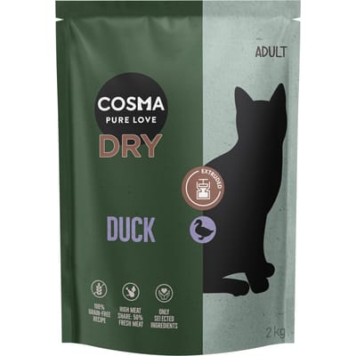 2kg Cosma Extruded Droogvoer Eend Katten Droogvoer