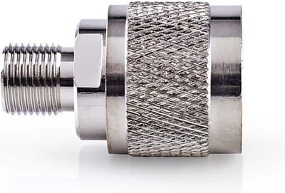 Nedis Satelliet- en Antenne-Adapter - N-Male - F-Female - Vernikkeld - 75 Ohm - Recht - Metaal - Zilver - 10 Stuks - Polybag
