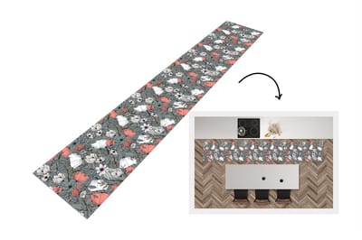 Keukenloper - Loper keuken - Klaproos - Schets - Vintage - 300x50 cm - Keukenloper vinyl