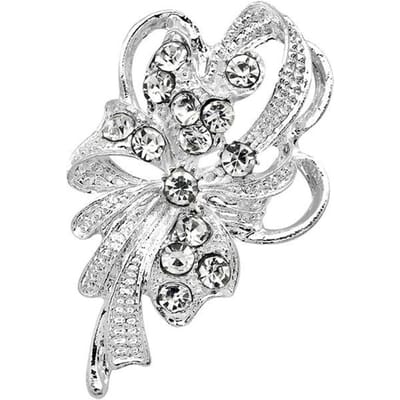 All-Match Mode Zijden Sjaal Gesp Parel Strass Bruiloft Broche Bruiloft Strass Corsage Broche Vrouwelijk white