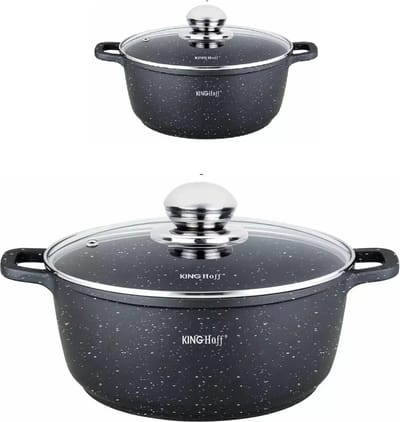 2 Braadpannen - met Aromaknop - 16 en 28 cm - 1.3 en 6,5 liter