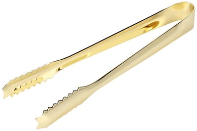 Dailygoods- IJsblokjestang Roestvrij Staal - Vergulde Ijstang - Suiker Tang - Voor Bar/Café - Voedselveilig - 1 Stuk