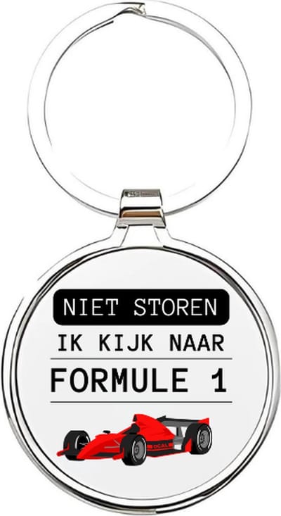 Akyol - niet storen, ik kijk naar formule 1 Sleutelhanger - Formule 1 - autoliefhebbers - autosport sleutelhanger - racewagen vlag - sleutelhanger - racen cadeau - f1 - auto - formule 1 auto - 4 x 7,5 CM