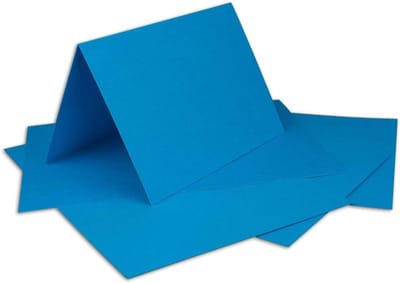 Vouwkaarten A6 - Wenskaarten blanco Kaarten set - Uitnodigingen maken - Mat oppervlak - 200 stuks - Azuurblauw