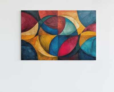 Canvas Schilderij - Abstract Kleurrijk - Wanddecoratie - Schilderij - 60x40x2 cm