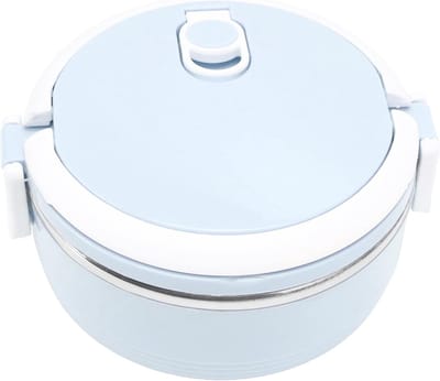 Geïsoleerde Lunchbox - Draagbare Thermos - Lunch Meenemen - Veiligheidsgesp & Luchtgat - Roestvrij Staal - Blauw